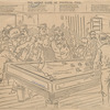 The great game of political pool [James G. Blaine in center, scratching his head].