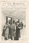 Le rentrée de la chambre, les couloirs : De Lanessan, Louis Blanc, Greppo, Tony Révillon, Clémenceau, Clovis Hugues, La vie moderne, 5 novembre 1881.