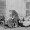 Scene from "Porgy" by DuBose & Dorothy Heyward. NYC: Guild Theatre, 1927. L to R: Wesley Hill (Jake), Rose MacClendon (Serena), Garrett Minturn (Coroner) & Georgette Harvey (Maria).