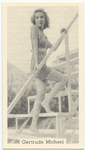 Gertrude Michael, Paramount actress, shown here at the swimming pool during vacation.