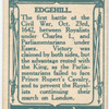 Battle of Edgehill [October 23rd, 1642]. (Charles I; Oliver Cromwell; Edgehill and "Bullet Hill".)