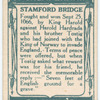 Battle of Stamford Bridge [September 25th, 1066]. (Norseman's shield and battle axe; Harold Hardrada the Norseman; Stamford Bridge.)