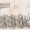 The Queens Majestic; the Bishop of London; the Bishop of Winchester; the Dutchess of Norfork; four earls daughters; sixteen barons of the Qnaue ports; a lady of the Bed chamber; two of her majesties women; gentlemen pensioners.