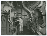 Oil burning boiler room