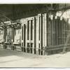 Oil fired open hearth [furnace]. Swinging type oil burners.