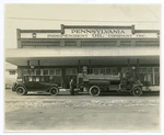 Filling the tank of a gasoline station.