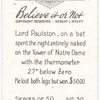 Lord Paulston's costly bet