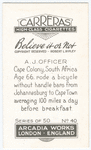 A.J. Officer's cycle ride