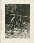 Crude drilling with a spring pole.