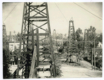Arnold 232. Panorama of central Los Angeles oil field from top of tank.