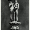 Surakarta [Solo] [town]: Bronze lamp standard from Surakarta, 9.4" high, coll. Djakarta Museum