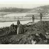 56 H Little David clay digger breaking frozen ground and backfill rammers in erection of steel towers for transmission line, Penna. Edison Company, Easton, Penna.