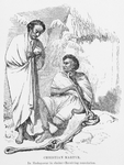 Christian martyr, in Madagascar in chains - receiving consolation.