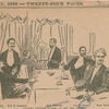 Gen. Boulanger ; Awaiting election returns at the Cafe Durand [General Boulanger second from right] ; Gen. Boulanger's study ; Calling out the returns in front of the Hôtel de Ville, The Sunday Herald, February 17, 1889.