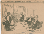 Gen. Boulanger ; Awaiting election returns at the Cafe Durand [General Boulanger second from right] ; Gen. Boulanger's study ; Calling out the returns in front of the Hôtel de Ville, The Sunday Herald, February 17, 1889.