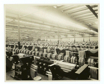 Section of skein room where unfinished yarn is put up in skeins.