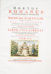 Hortus Romanus juxta systems Tournefortianum paulo [engrd. title page, V. 3]