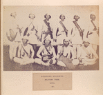 Goorung soldiers, military tribe, Nipal. [men in uniform and weapons]