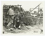 Scene showing deserted camp and wounded soldier (Zouave).