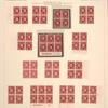 3c deep claret Postage Due block of four