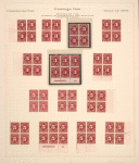 3c deep claret Postage Due block of four