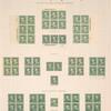 1c deep green Franklin block of six