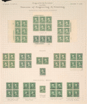 1c deep green Franklin block of six
