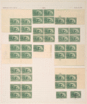 1c dark yellow green Jacques Marquette on the Mississippi block of four