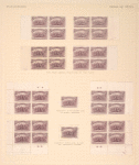 2c brown violet Landing of Columbus block of four