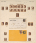 2c brown Jackson plate number and imprint block of twelve