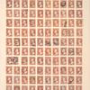 3c dull red Washington reconstructed pane of 100