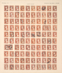 3c dull red Washington reconstructed pane of 100