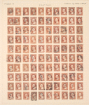 3c dull red Washington reconstructed pane of 100