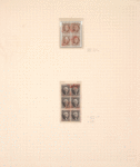 5c red brown Franklin block of four