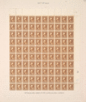 4c brown Washington pane of one hundred