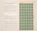 1c green Franklin sheet of sixty