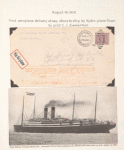 1919 first airplane delivery, shore to ship at sea cover