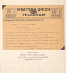1917 Buffalo, New York to Washington flight for Red Cross fund telegram