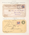 1918 New York, New York to Boston, Massachusetts first flight cover