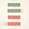 1c green Franklin strip of four
