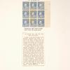 20c ultramarine Franklin block of nine