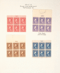 2c rose red Washington block of six