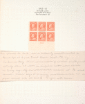 9c salmon red Franklin block of six