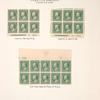 1c green Franklin block of six