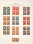 1c blue green Franklin block of four