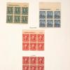 1c blue green Franklin block of six