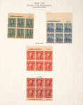 1c blue green Franklin block of six