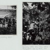 Bier bearers rest after crossing rice fields ; Removing coffin from bier before ascent toward liang