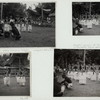 Four men at one gandang accompany Ma'gellu' (top left) ; Ma'gellu' dancers at Kalambe (bottom left, top right, bottom right)