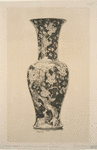 Grand vase de Chine, en porcelaine à décor de fluers de pêcher sur fond noir.